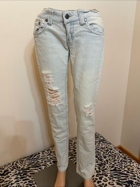 Hydraulic Light Blue Skinny Low Waist Ripped Jeans Size 6, 8 NWOT